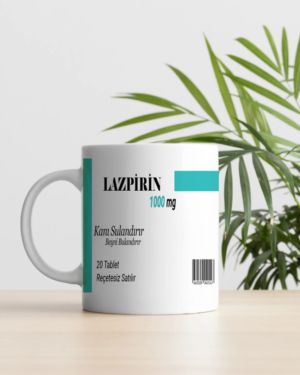 Lazpirin Ilaç Baskılı Kupa Bardak - Komik Yazılı Kupa Bardak