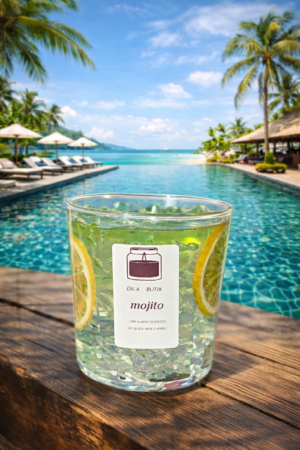 Mojito Bardak Jel Mum – Dekoratif Şeffaf Jel Mum Masa Dekoru Hediyelik