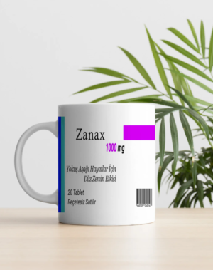 Zanax İlaç Baskılı Kupa Bardak - Komik Yazılı Kupa Bardak